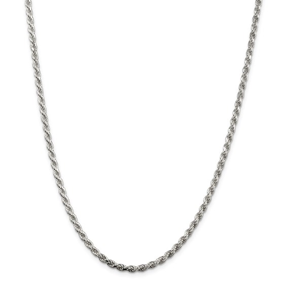 Sterling Silver 3 mm Diamond Cut Rope Chain - 24 in. Sterling Silver 3 mm Diamond Cut Rope Chain - 24 in.